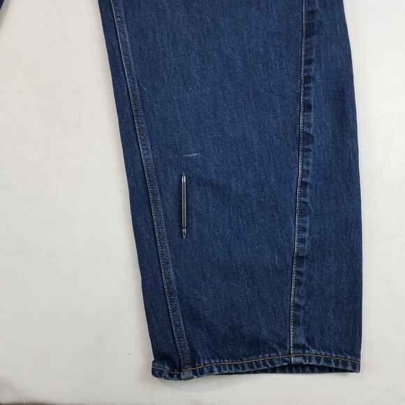 GAP Jeans Womens 14 Tall Blue Barrel High Rise Dark Rinse 100% Cotton - Picture 9 of 13